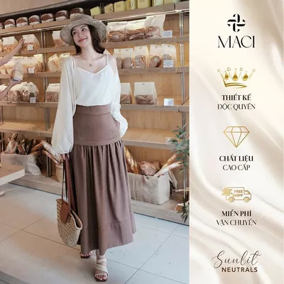 Áo Hai Dây Lụa Queen Màu Trắng MACI MCAAKTR0310 Thời Trang Nữ Thiết Kế Độc Quyền
