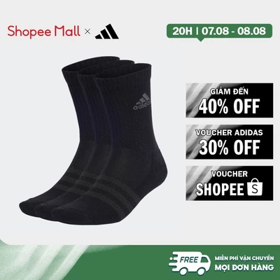 [Duy nhất 8.8 - VOUCHER 30%]adidas Phong cách sống & Bóng rổ Bộ 3 Đôi Tất Cao Cổ Có Đệm Unisex Đen IA3950