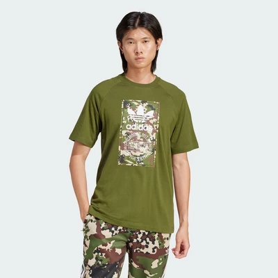 adidas Phong cách sống Áo Thun Camo Tongue Nam màu xanh lá IS0248
