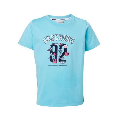 Áo Thun Tay Ngắn Trẻ Em Skechers Basketball Short Sleeve Tee-SL324K342-LB01 Online Sale