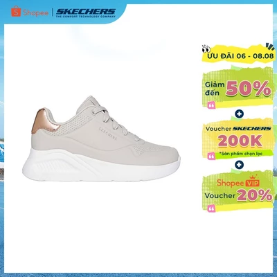[ĐỘC QUYỀN ONLINE] Giày Thể Thao Nữ Skechers Street UNO Lite Shimmer Along-177291-NAT Memory Foam