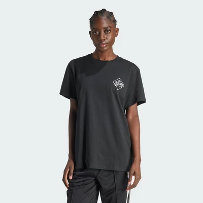 adidas Phong cách sống Áo Thun Graphic Watermark Nữ Đen IU2487