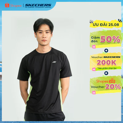 Áo Thun Tay Ngắn Nam Skechers Walking Performance Short Sleeve Tee - SP325M367-0018