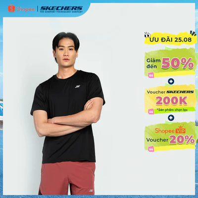 Áo Thun Tay Ngắn Nam Skechers Walking Performance Short Sleeve Tee - SP325M282-0018 Online Sale