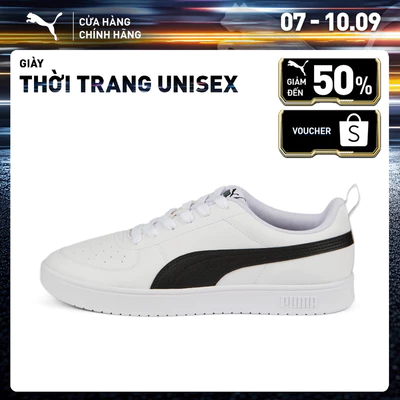 Giày Thời Trang PUMA Unisex Rickie White- Black Màu Trắng