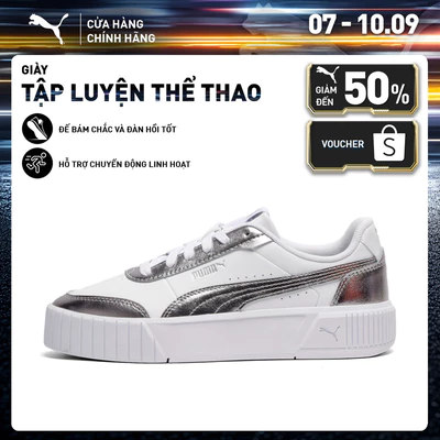 Giày Thể Thao PUMA Nữ Carina Mia Metallic White-Matte Silver-Silver Màu Trắng