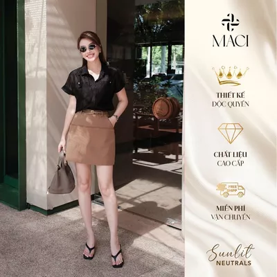 Chân Váy Chữ A Dáng Ngắn Chất Kaki Hàn Có Lót Quần MACI MCVCVNA0328 Thời Trang Nữ Thiết Kế
