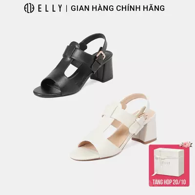 Sandal cao gót nữ ELLY EG285 quai bản to cut-out thời thượng tôn dáng