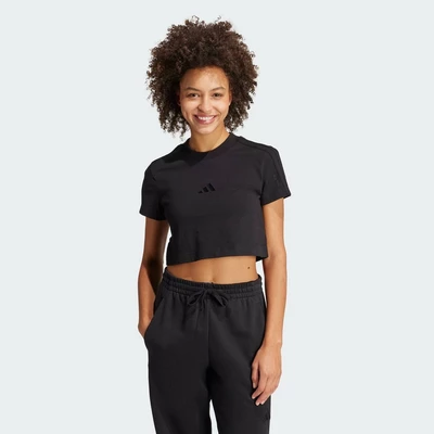 adidas Phong cách sống Áo Thun Dáng Ôm 3 Sọc ALL SZN Nữ Đen JI9102