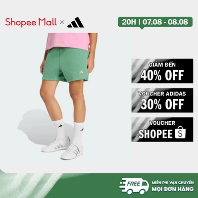 [Duy nhất 8.8 - VOUCHER 30%]adidas Phong cách sống Quần Short Nỉ Dáng Rộng 3 Stripes Studio Nữ màu xanh lá HZ0865
