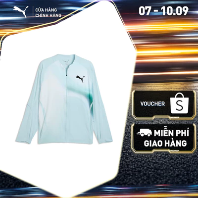 Áo Khoác Chạy Bộ PUMA Nam M LIGHTSPEED UW GRPHC JACKET Fresh Water-AOP Màu Xanh