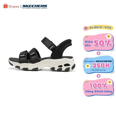 [ĐỘC QUYỀN ONLINE] Xăng Đan/Dép Nữ Skechers Slip-Ins Sport Comfort D'Lites Sandal Classic Catch Thường Ngày - 163651-BLK