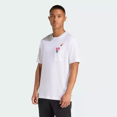adidas Phong cách sống ÁO THUN GRAPHIC BÓNG RỔ THÊU MINI Nam trắng KB2527