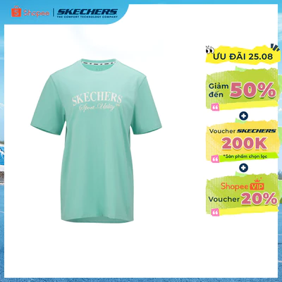 Áo Thun Tay Ngắn Nữ Skechers LifestylePhysicalAcademiaCollectionIconic Short Sleeve Tee-L125W044-0477 Online Sale