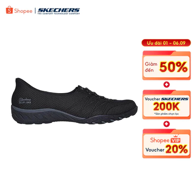 Giày Búp Bê Nữ Skechers Slip-ins Modern Comfort Breathe-Easy Striking Stroll - 100755-BBK Air-Cooled Memory Foam