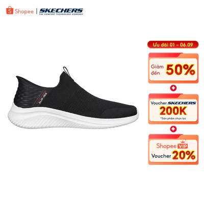 Giày Thể Thao Nam Skechers Slip-ins Sport Ultra Flex 3.0 Smooth Step Thường Ngày-232450-BLK Air-Cooled Memory Foam