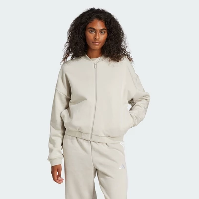 adidas Lifestyle Essentials Contemporary Logo Bomber Jacket Women Beige JD9972