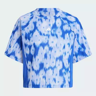 adidas Gym & Training Áo Thun Tie-Dye In Hoa Phủ Họa Tiết Train Essentials Nữ Màu xanh da trời JF3165