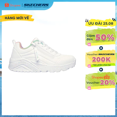 Giày Thể Thao Bé Gái Skechers Street UNO Lite Vivid Splash Thường Ngày - 310370L-WMLT Air-Cooled Memory Foam
