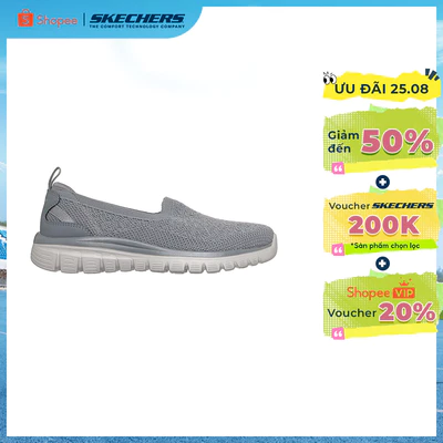 Giày Búp Bê Nữ Skechers Modern Comfort Graceful Silent Charm - 100964-GRY Air-Cooled Memory Foam