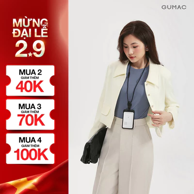 Áo Khoác Nữ GUMAC Dáng Lửng Form Suông 2 Lớp Thanh Lịch Hiện Đại LOWF0903