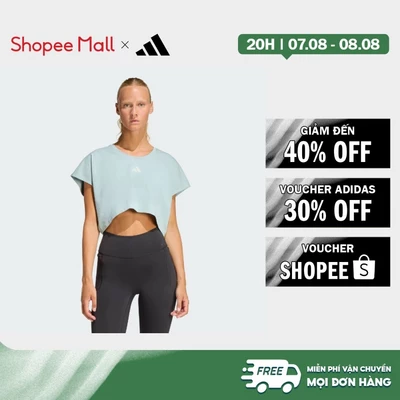 [Duy nhất 8.8 - VOUCHER 30%]adidas Gym & Training Power Workout Cropped Boxy 3-Stripes Tank Women Green KE8051