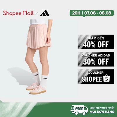[Duy nhất 8.8 - VOUCHER 30%]adidas Phong cách sống QUẦN SHORT ESSENTIALS VIỀN LƯỢN SÓNG Nữ Hồng KE1103