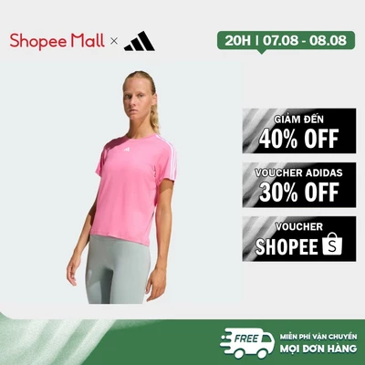 [Duy nhất 8.8 - VOUCHER 30%]adidas Gym & Training Áo Thun 3 Sọc Train Essentials AEROREADY Nữ Hồng KC3325