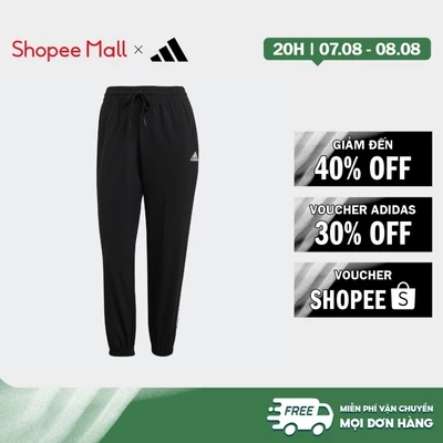 [Duy nhất 8.8 - VOUCHER 30%]adidas Phong cách sống Quần 7/8 3 Sọc Dệt Thoi adidas Essentials Nữ Đen GM5559