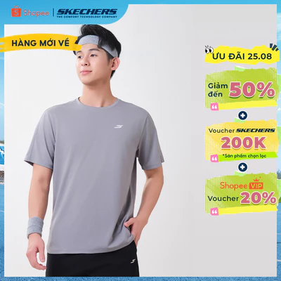 Áo Thun Tay Ngắn Nam Skechers Walking Performance Short Sleeve Tee - SP326M410-002E