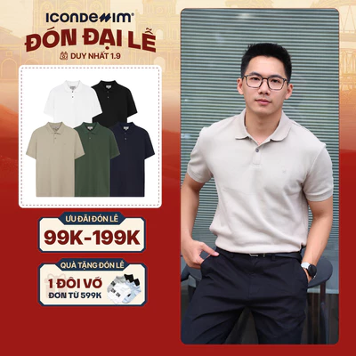 Áo Polo Nam ICONDENIM Trơn ICONDENIM, vải thun cá sấu, thấm hút mồ hôi, chống nhăn, form regular PLID0144