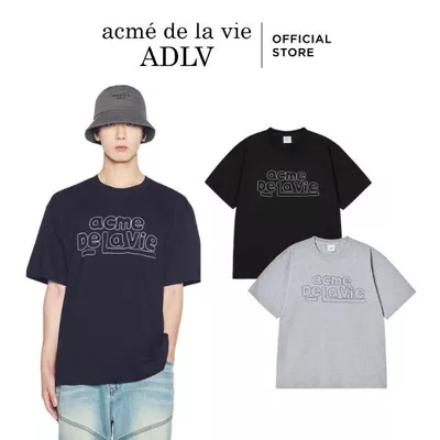 Áo Thun ADLV Simple Border Line dáng Oversized màu Đen/Muối tiêu - Hàng chính hãng