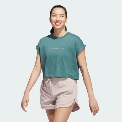 adidas Đánh gôn Áo Thun Không Tay Graphic Beyond The Course Nữ màu xanh lá JX1771