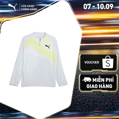 Áo Khoác Chạy Bộ PUMA Nam M LIGHTSPEED UW GRPHC JACKET Silver Mist-AOP Màu Xám