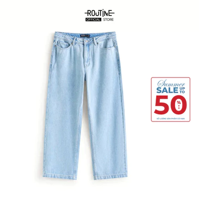 Quần Jeans Nam Thêu Nhỏ Form Straight - Routine 10F25DPA005