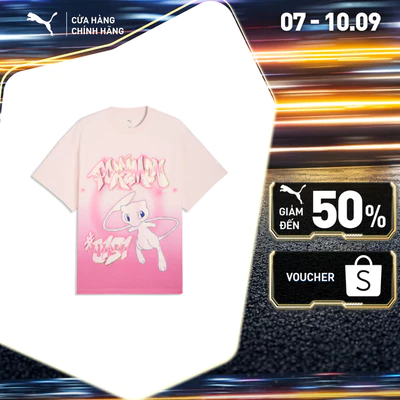 Áo Thun Thể Thao PUMA Nam Pokemon Shiny Mew Tee Jasmine Flower-Posie Pink Màu Hồng