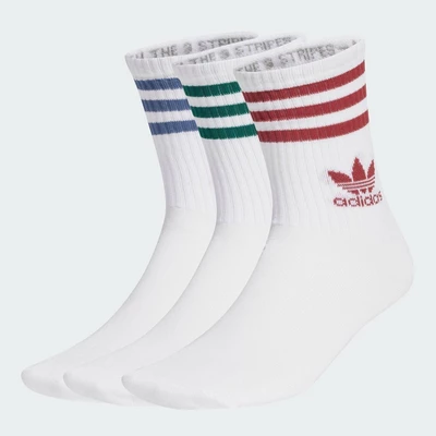 adidas Phong cách sống Bộ 3 Đôi Tất Cổ Trung Unisex trắng JI9471
