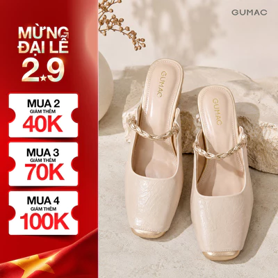 Sục Nữ GUMAC Phối Màu Thanh Lịch Thiết Kế Mũi Vuông Cá Tính Sang Trọng GF11039