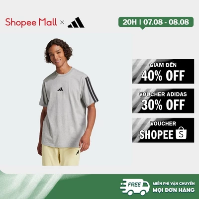 [Duy nhất 8.8 - VOUCHER 30%]adidas Lifestyle Essentials 3-Stripes Single Jersey Tee Men Grey JW1953