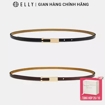 Thắt lưng nữ ELLY ED21 khóa gài bấm da bò Italy cao cấp dây nịt nữ thời trang chính hãng