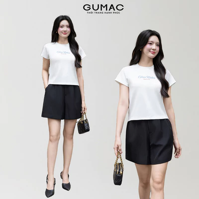 Quần Short Nữ GUMAC Form Rộng Xếp Ly Lưng Liền Có Túi Xéo Thời Trang Trẻ Trung QG03029