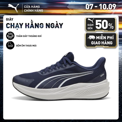 Giày Chạy Bộ PUMA Unisex Dasher Lite SlipTech Navy-Feather Gray Màu Xanh
