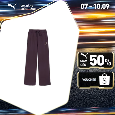 Quần Dài Thời Trang PUMA Nữ CLASSICS Ribbed Relaxed Pant Midnight Plum Màu Tím