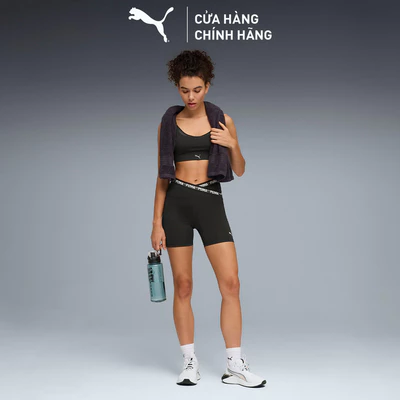 Quần Đùi Thể Thao Tập Luyện PUMA Nữ W Strong CF Short Tght Black Màu Đen