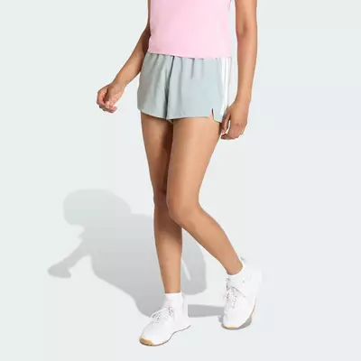 adidas Gym & Training Quần Short Dệt 3 Gạch Hyperglam Nữ màu xanh lá KC7646