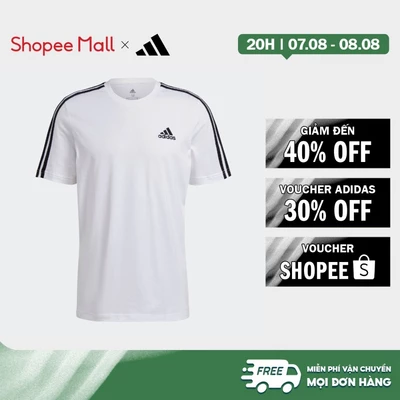 [Duy nhất 8.8 - VOUCHER 30%]adidas Phong cách sống Áo Thun 3 Gạch Essentials Nam trắng GL3733
