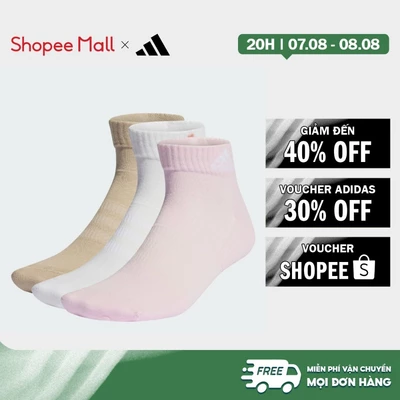 [Duy nhất 8.8 - VOUCHER 30%]adidas Phong cách sống Bộ 3 Đôi Tất Cổ Chân Có Đệm Sportswear Unisex Hồng IP0404