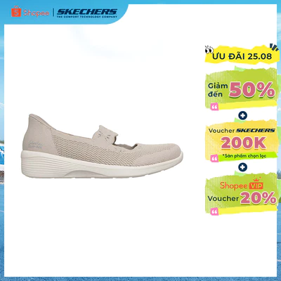Giày Búp Bê Nữ Skechers Slip-Ins Modern Comfort Arya Subtle Gleam - 159405-NAT Air-Cooled Memory Foam