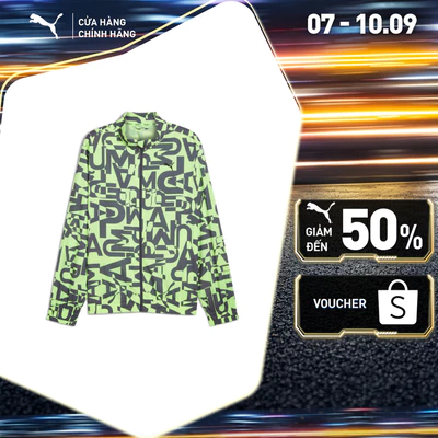 Áo Khoác Tập Luyện PUMA Nam Fit AOP Jacket Galactic Gray Màu Xám