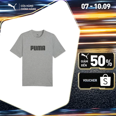 Áo Thun Thời Trang Ngắn Tay PUMA Nam ESS Logo Tee Medium Gray Heather Màu Xám